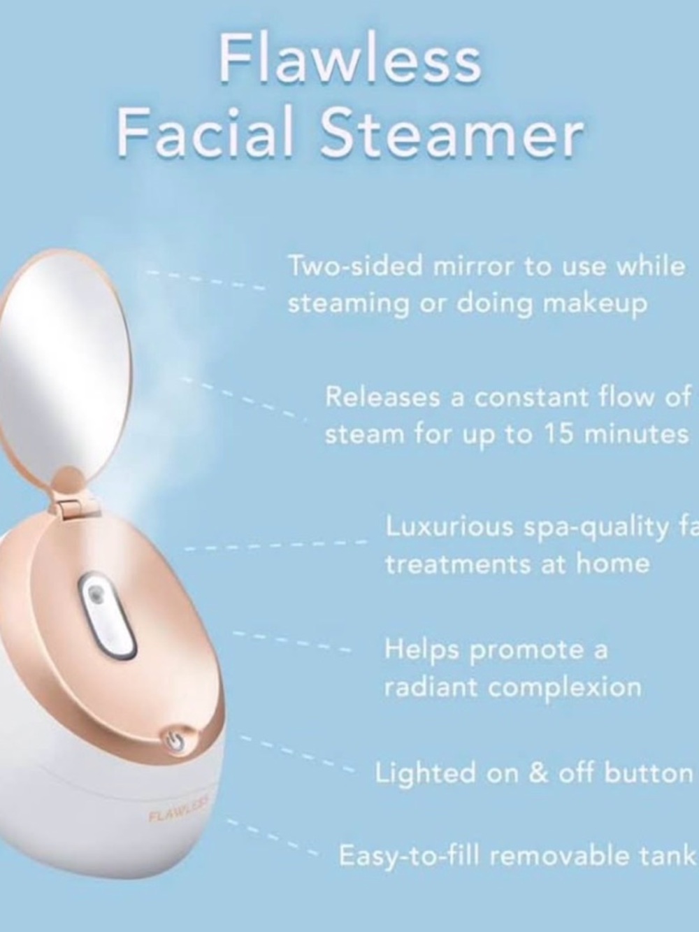 Facial Steamer Finishing Touch Flawless At Home Skin Care System **New In Box** - Picture 4 of 9